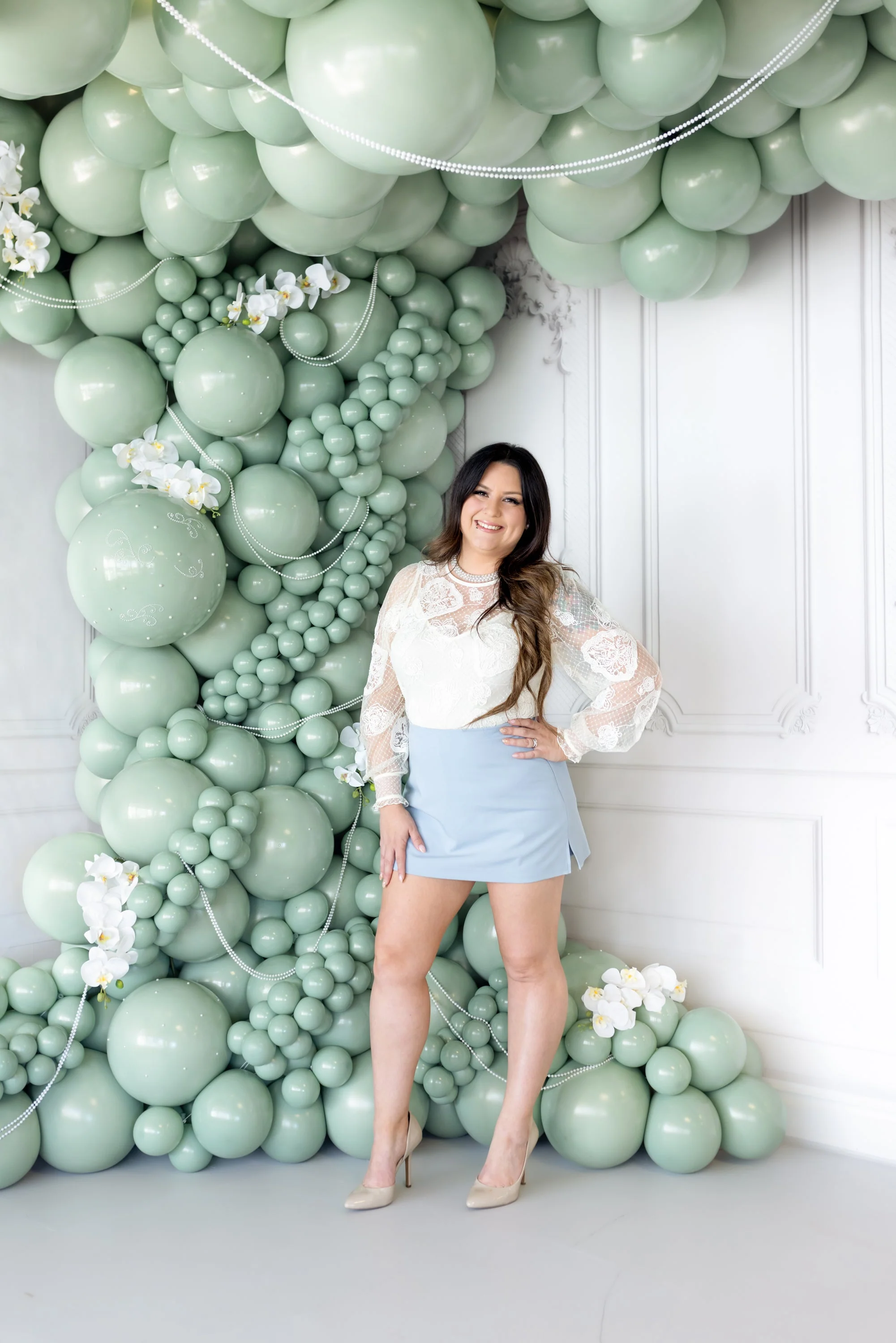 36" Meadow Pearl Eucalyptus Tuftex Latex Balloons Designer Balloons (2 Per Bag) - Image 3