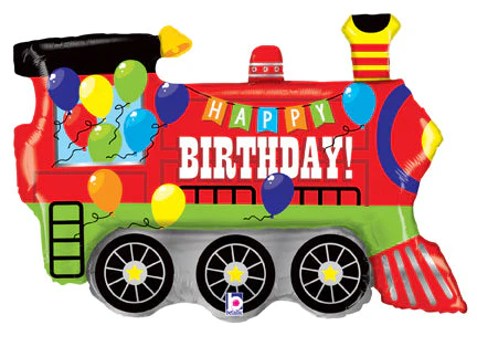37" Foil Shape Birthday Party Train Balloon