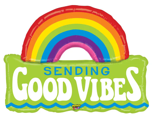 37" Mighty Bright Mighty Good Vibes Foil Balloon