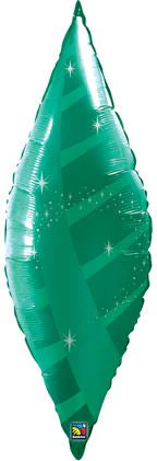 38" Emerald Green Taper Swirl Qualatex Balloon