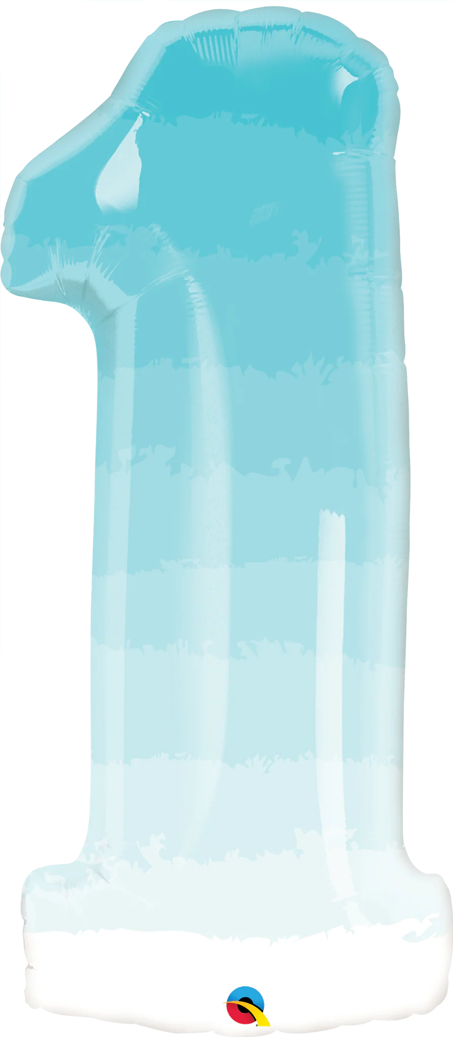 38" Shape Number One Blue Ombre Foil Balloon