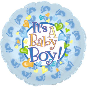 4.5" Airfill Only (Sticks Sold Separately) Foil Balloon Baby Boy Footsies