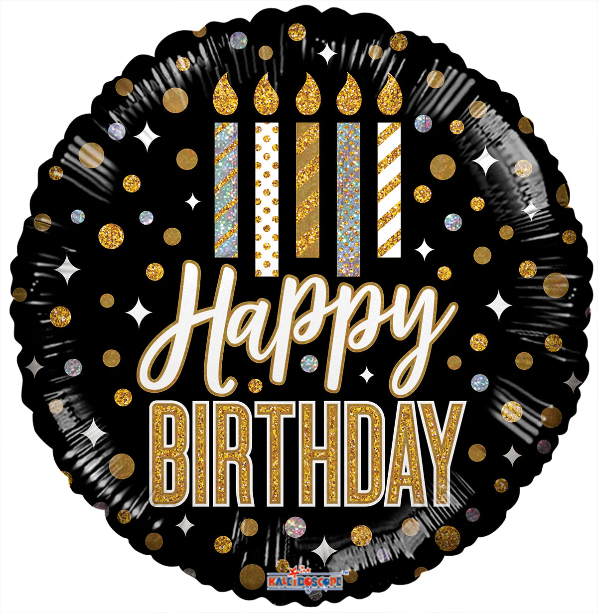 4" Airfill Only (Sticks Sold Separately) Birthday Candles And Dots Holographic Foil Balloons