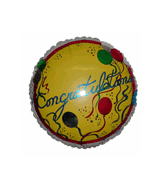 4" Airfill Only (Sticks Sold Separately) Congratulations Yellow with White Border Balloon