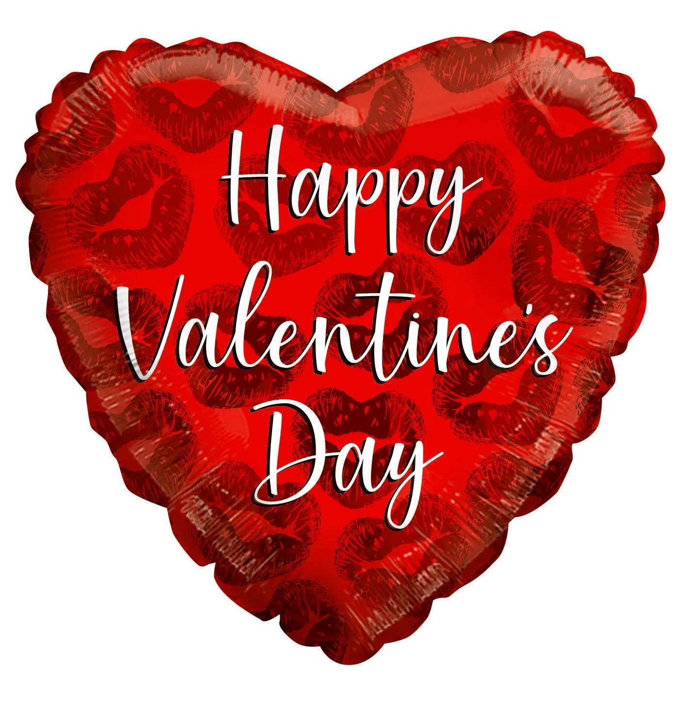 4" Airfill Only (Sticks Sold Separately) Happy Valentine's Day Red Kisses Foil Balloon
