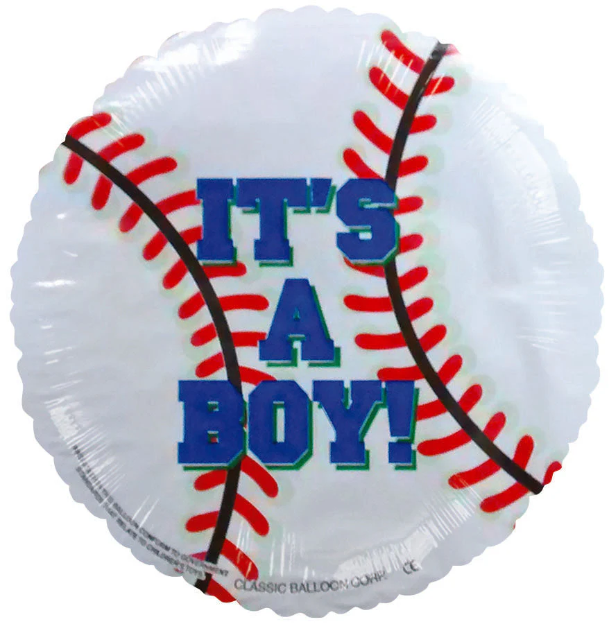 4" Airfill Only (Sticks Sold Separately) It's a Boy Blue Baseball Balloon
