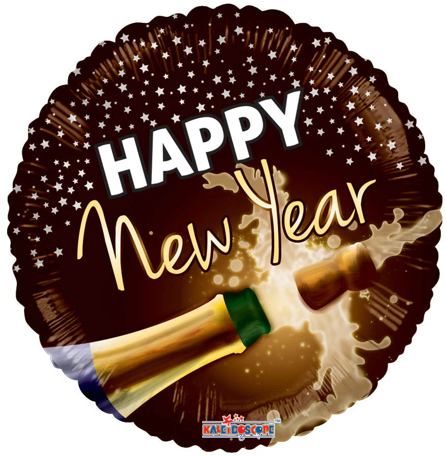 4" Airfill Only (Sticks Sold Separately) New Year Champagne Balloon