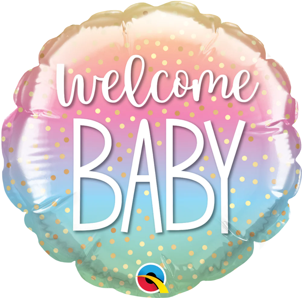 4" Airfill Only (Sticks Sold Separately) Round Welcome Baby Confetti Dots Balloon