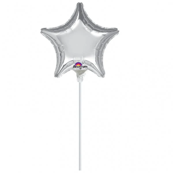 4" Airfill Only (Sticks Sold Separately) Star Silver Star Balloon