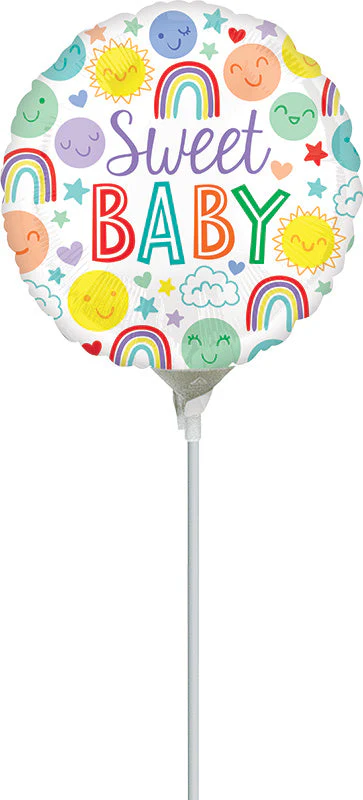 4" Airfill Only (Sticks Sold Separately) Sweet Baby Icons Foil Balloon