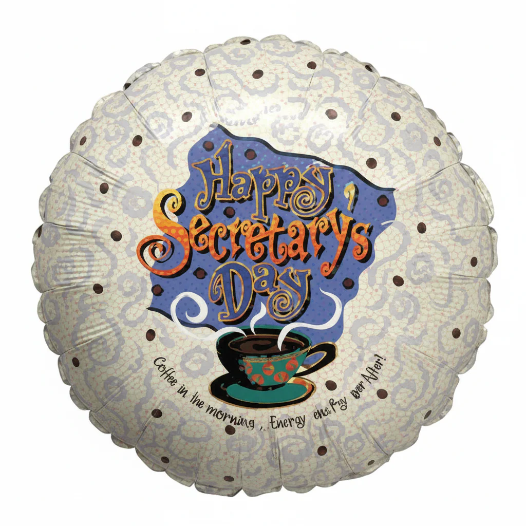4" Happy Secretary Day Coffee Balloon