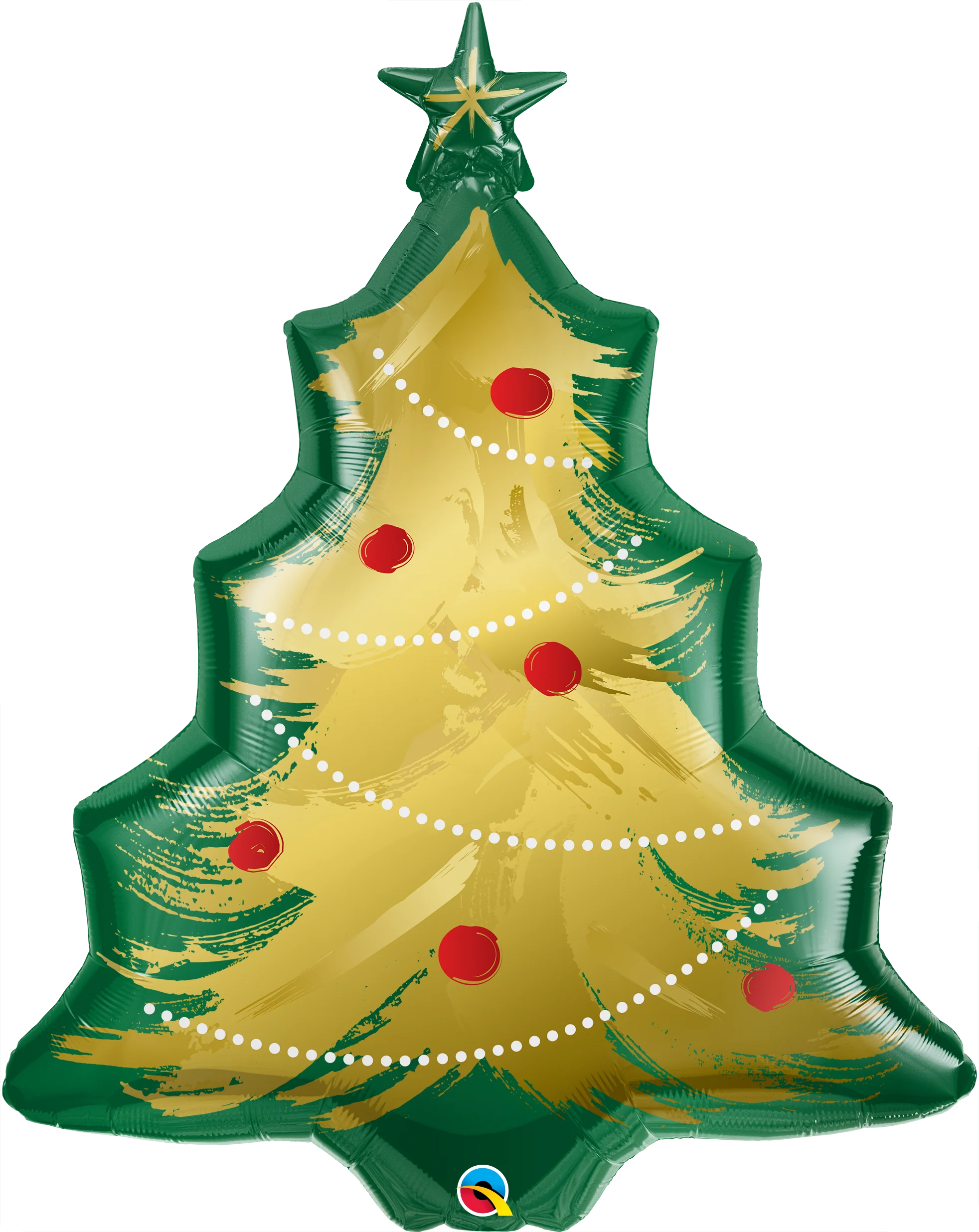 40" Christmas Tree Brushed Gold Foil Balloon