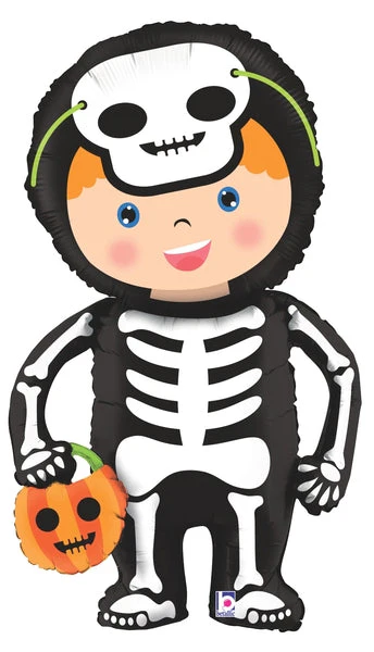 40" Foil Shape Linky Skeleton Balloon