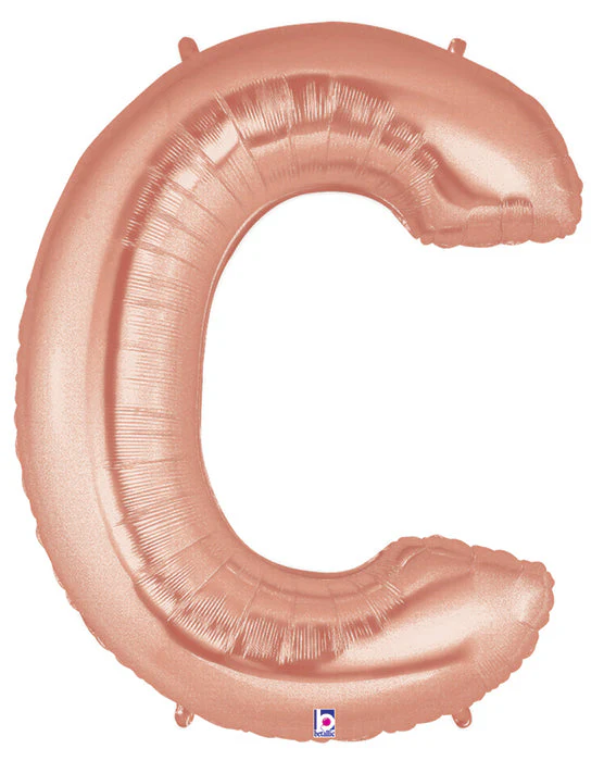 40" (34" Inflated) Foil Shape Megaloon Balloon Letter C Rose Gold