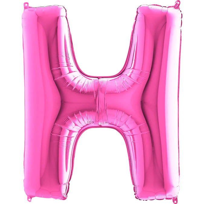 40" (34" Inflated) Foil Shape Megaloon Balloon Letter H Fuchsia/Pink