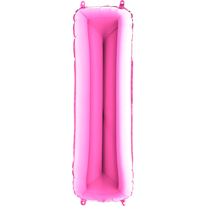 40" (34" Inflated) Foil Shape Megaloon Balloon Letter I Fuchsia/Pink