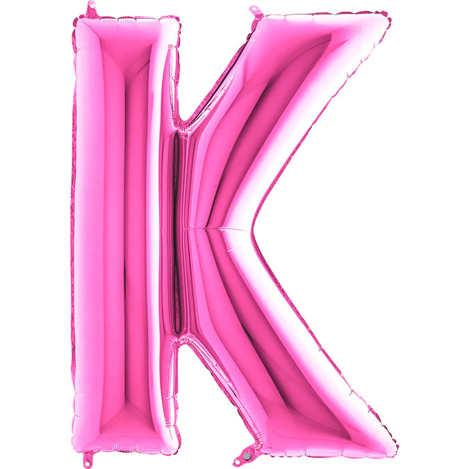 40" (34" Inflated) Foil Shape Megaloon Balloon Letter K Fuchsia/Pink
