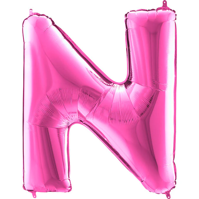 40" (34" Inflated) Foil Shape Megaloon Balloon Letter N Fuchsia/Pink