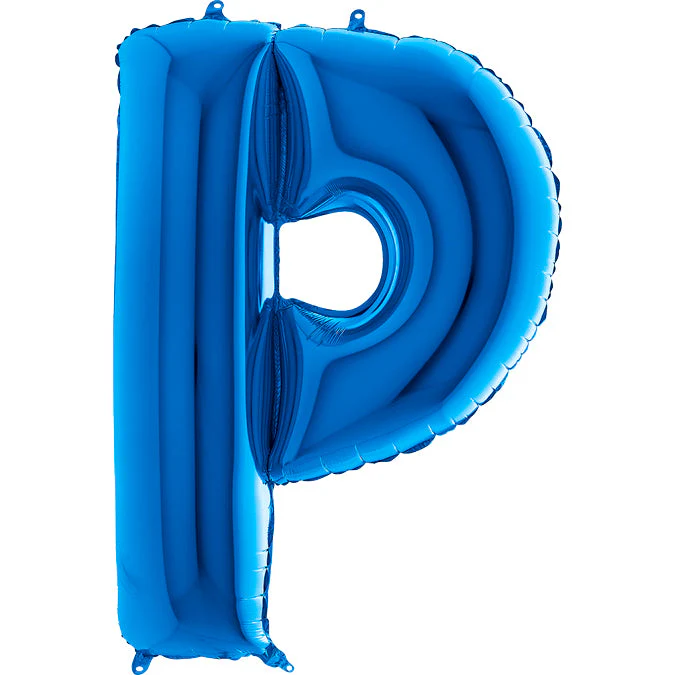 40" (34" Inflated) Foil Shape Megaloon Balloon Letter P Blue