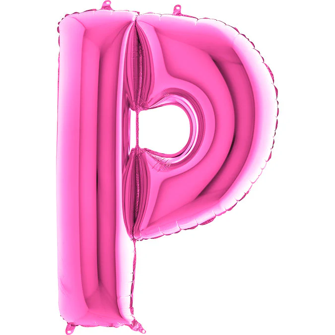 40" (34" Inflated) Foil Shape Megaloon Balloon Letter P Fuchsia/Pink