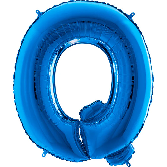 40" (34" Inflated) Foil Shape Megaloon Balloon Letter Q Blue