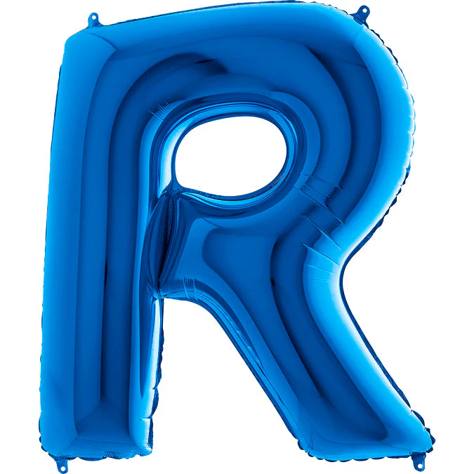 40" (34" Inflated) Foil Shape Megaloon Balloon Letter R Blue
