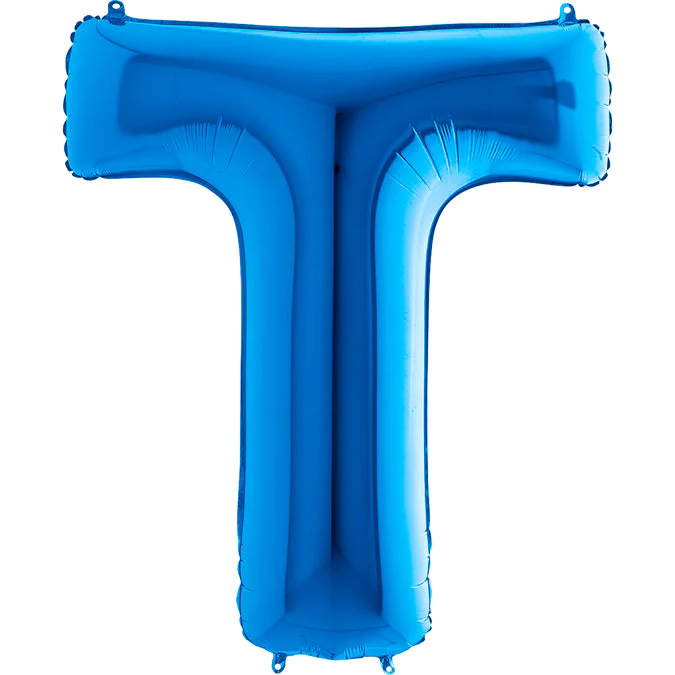 40" (34" Inflated) Foil Shape Megaloon Balloon Letter T Blue