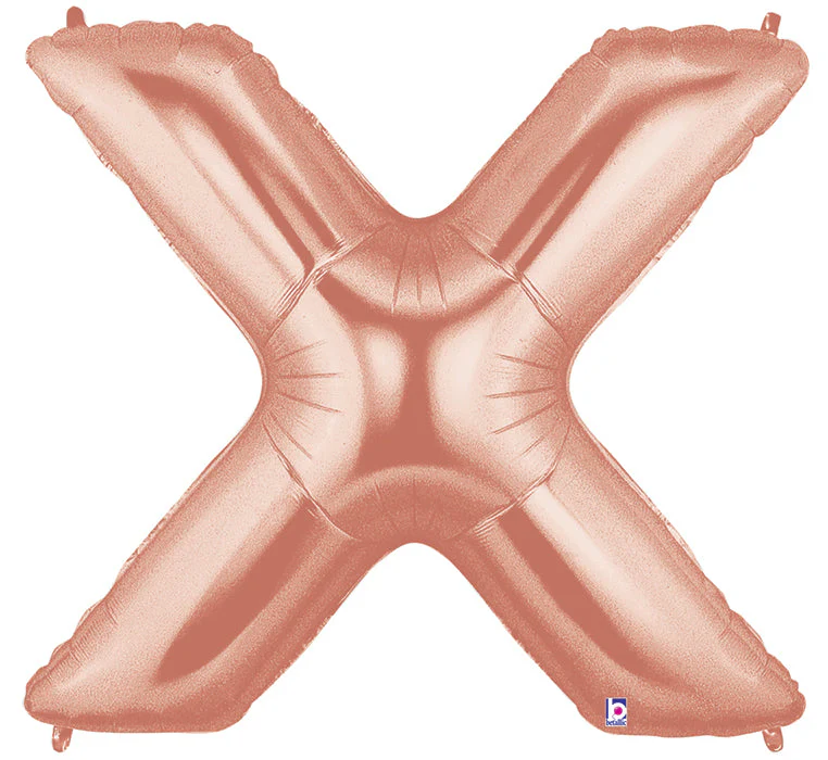 40" (34" Inflated) Foil Shape Megaloon Balloon Letter X Rose Gold