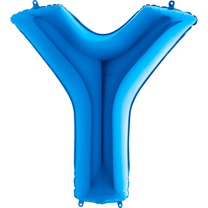 40" (34" Inflated) Foil Shape Megaloon Balloon Letter Y Blue