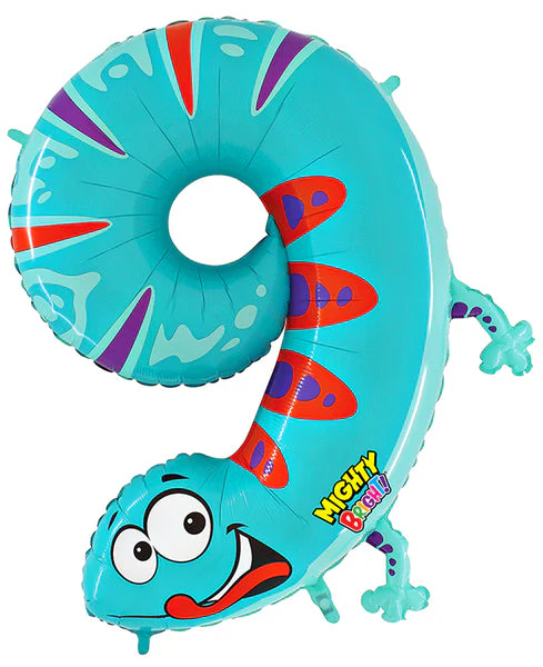 40" (34" Inflated) Number 9 "Gecko" Jumbo Balloon