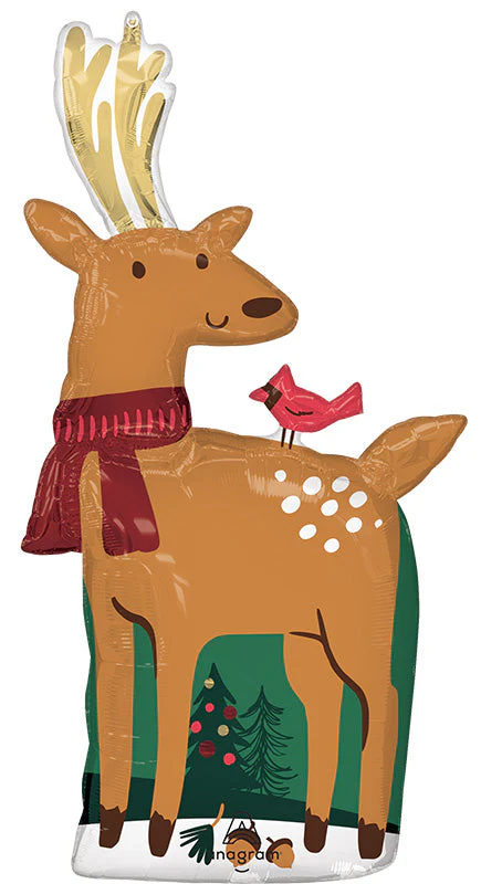 40" Jumbo Modern Reindeer Foil Balloon