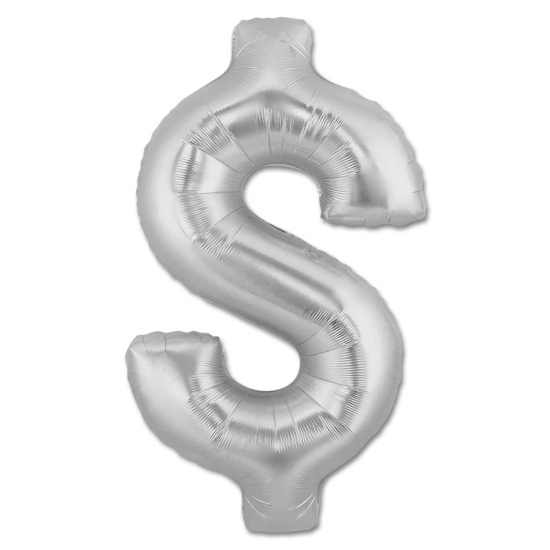 40" (34" Inflated) Megaloon Dollar Sign Silver $ Balloon