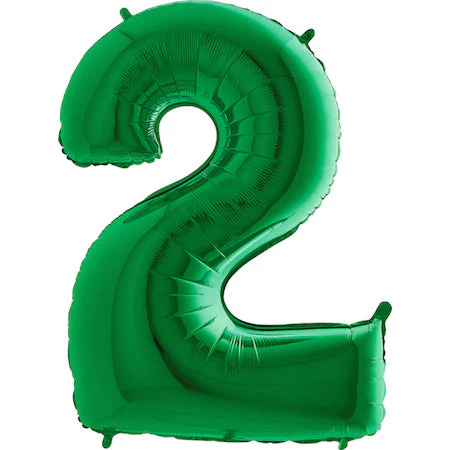 40" (34" Inflated) Megaloon Foil Shape 2 Green Number Balloon