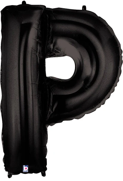 40" (34" Inflated) Megaloon Large Foil Letter Shape Balloon P Black