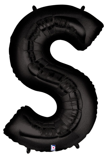 40" (34" Inflated) Megaloon Large Foil Letter Shape Balloon S Black