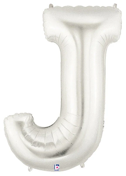 40" (34" Inflated) Megaloon Large Letter Balloon J Silver