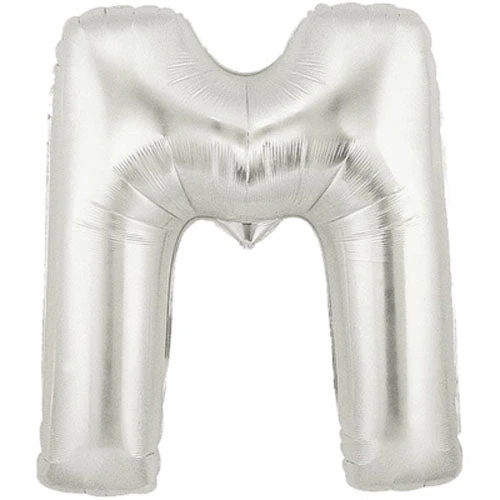 40" (34" Inflated) Megaloon Large Letter Balloon M Silver
