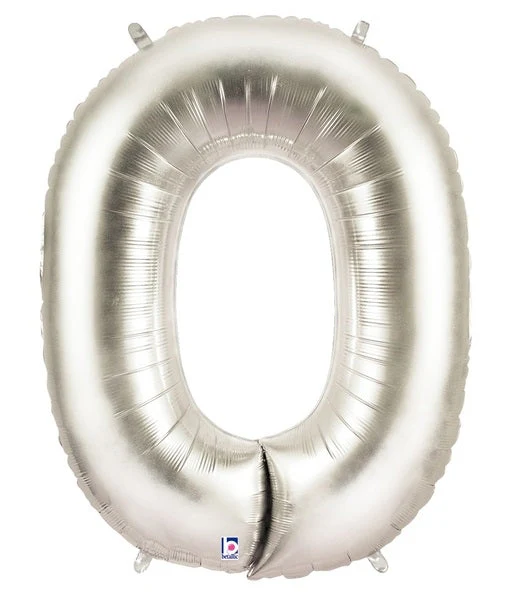 40" (34" Inflated) Megaloon Large Letter Balloon O Silver