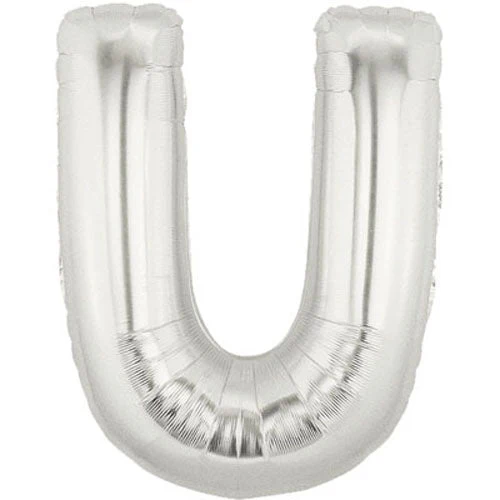 40" (34" Inflated) Megaloon Large Letter Balloon U Silver
