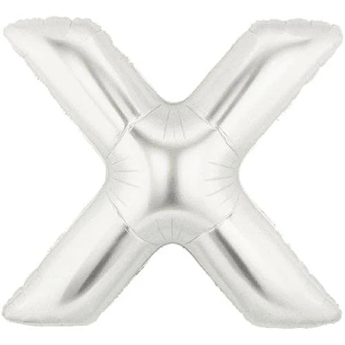 40" (34" Inflated) Megaloon Large Letter Balloon X Silver