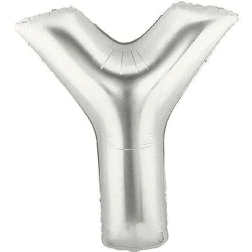 40" (34" Inflated) Megaloon Large Letter Balloon Y Silver