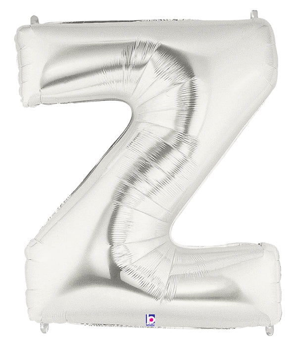 40" (34" Inflated) Megaloon Large Letter Balloon Z Silver