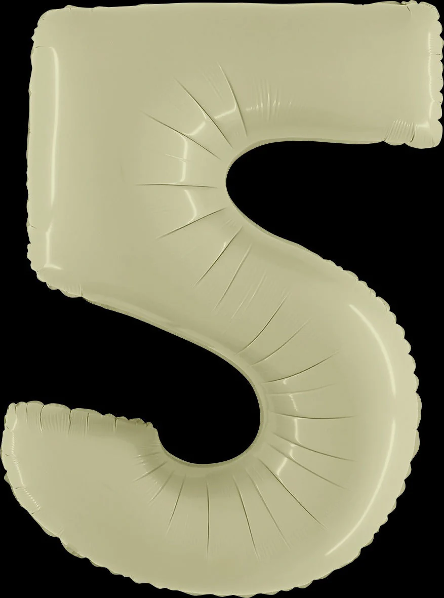 40" (34" Inflated) Number "5" Satin Olive Green Foil Balloons
