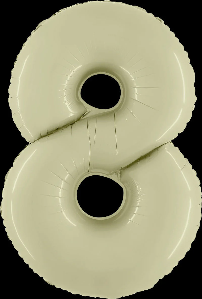 40" (34" Inflated) Number "8" Satin Olive Green Foil Balloons