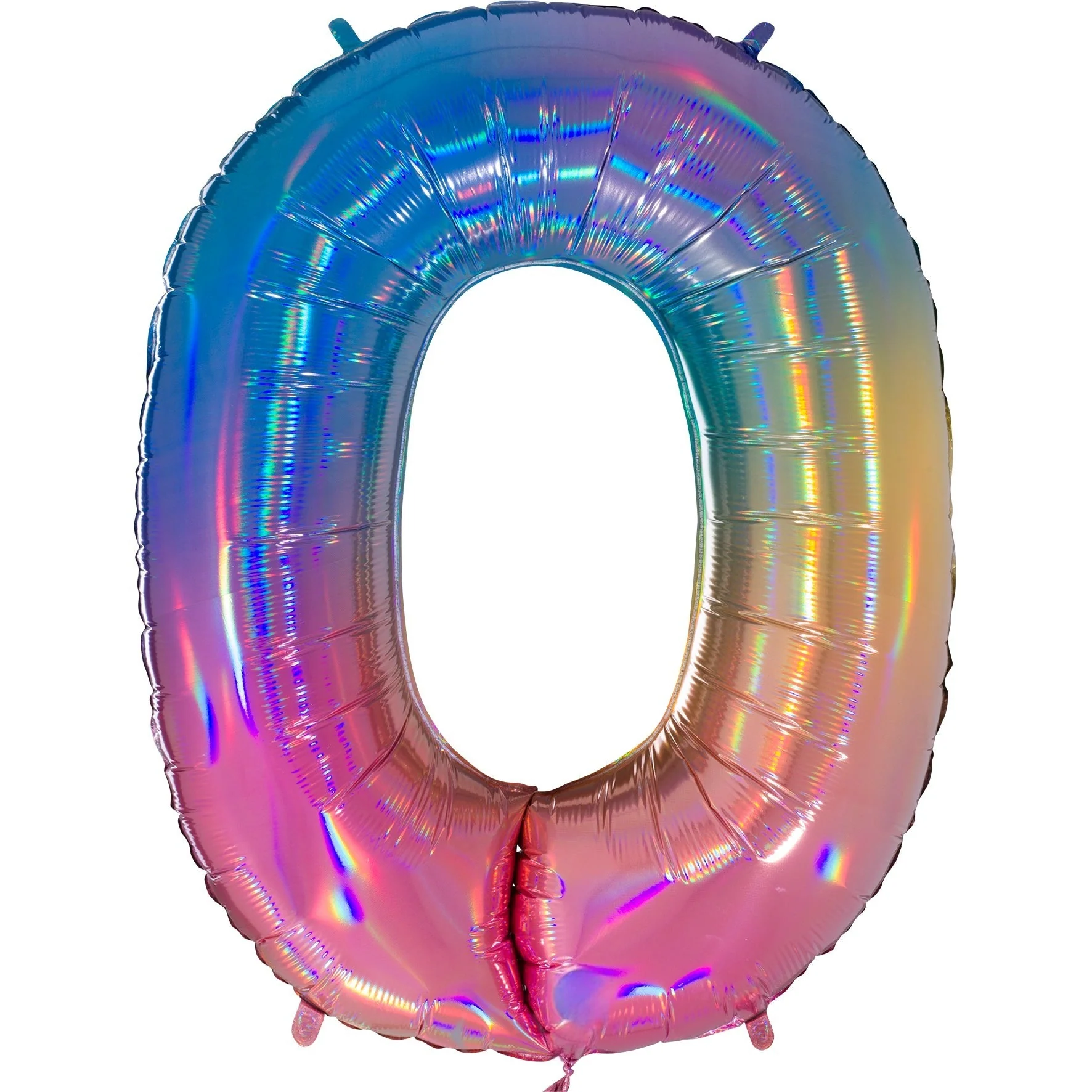 40" (34" Inflated) Number "0" Rainbow Balloons