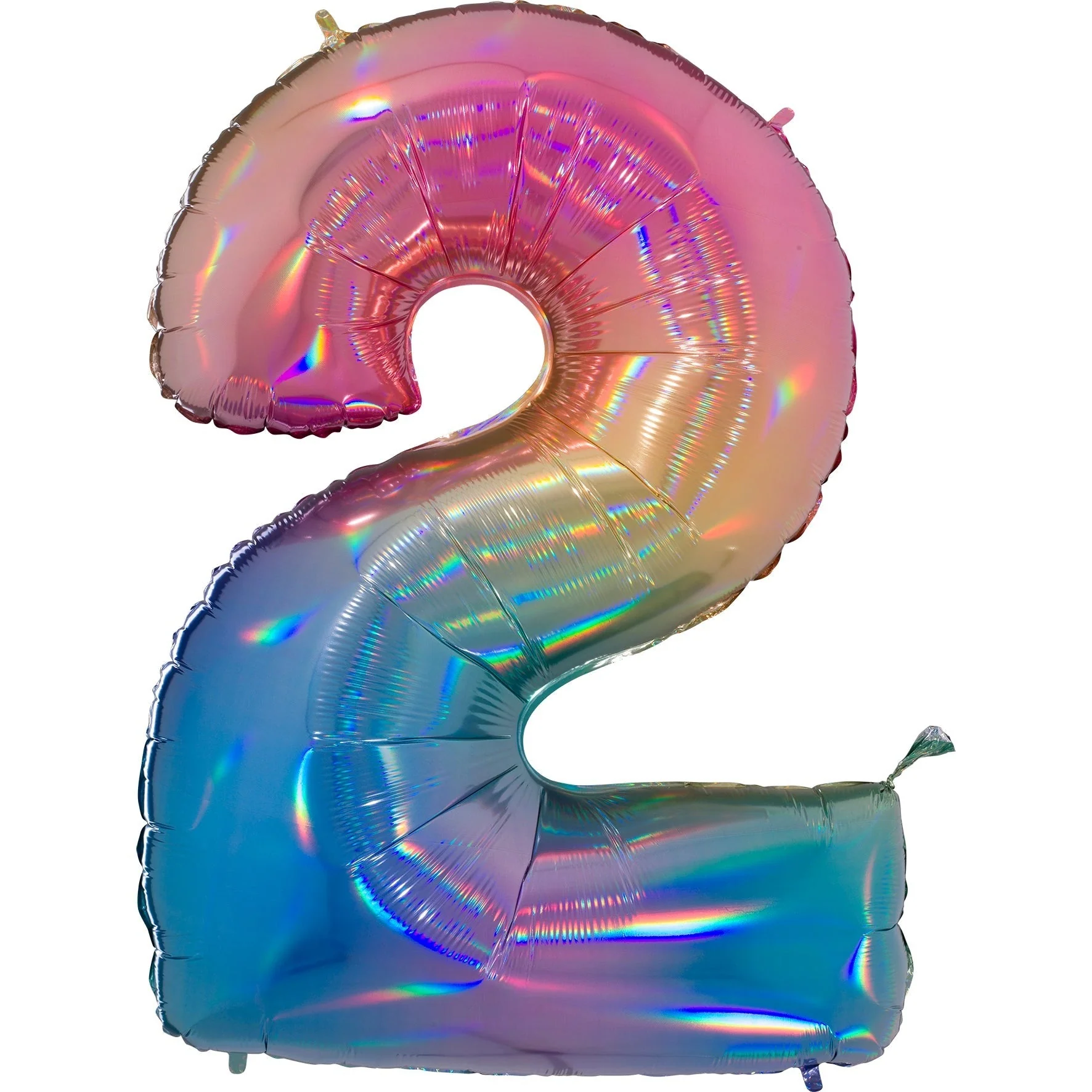 40" (34" Inflated) Number "2" Rainbow Balloons
