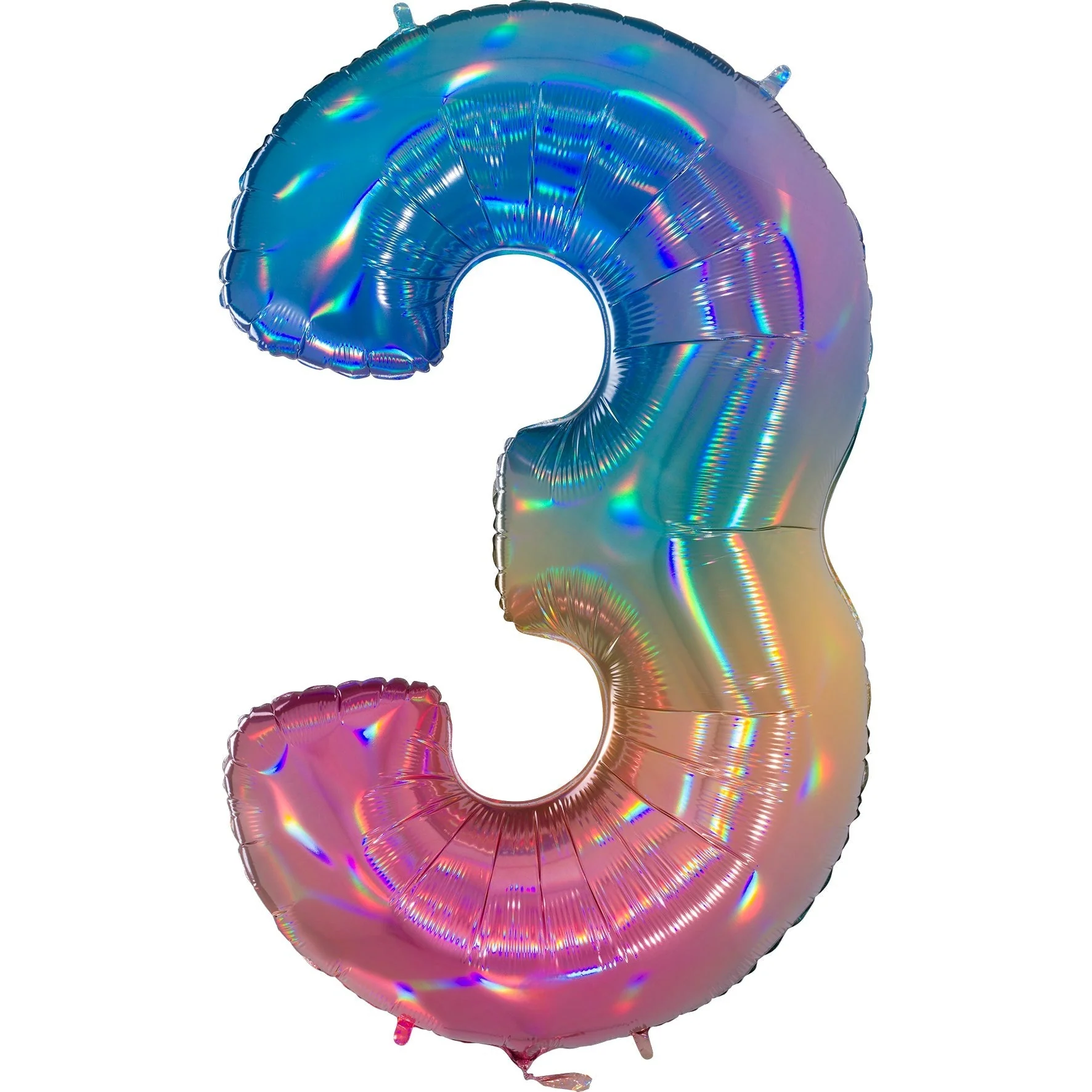 40" (34" Inflated) Number "3" Rainbow Balloons
