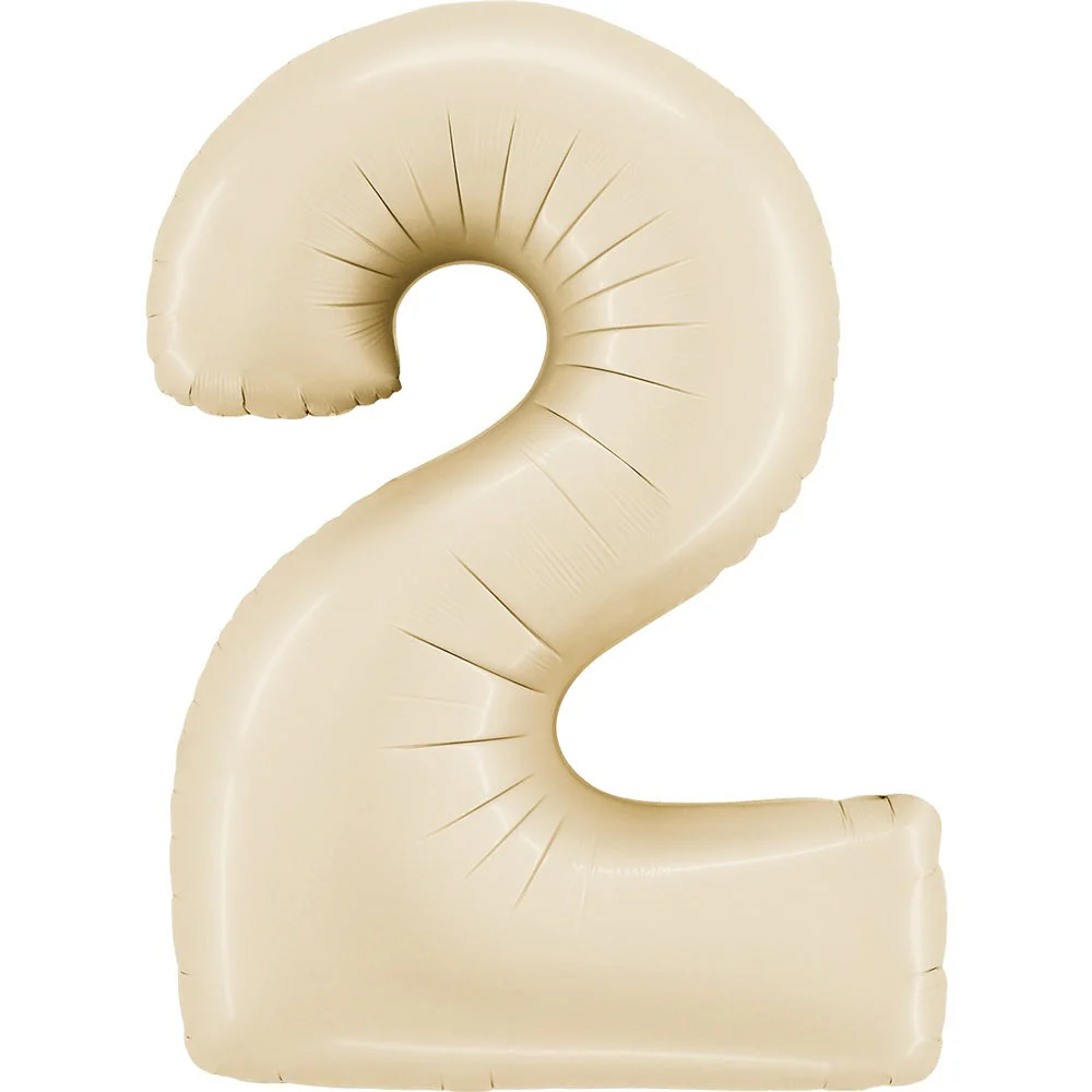 40" (34" Inflated) Number "2" Satin Cream Foil Balloons
