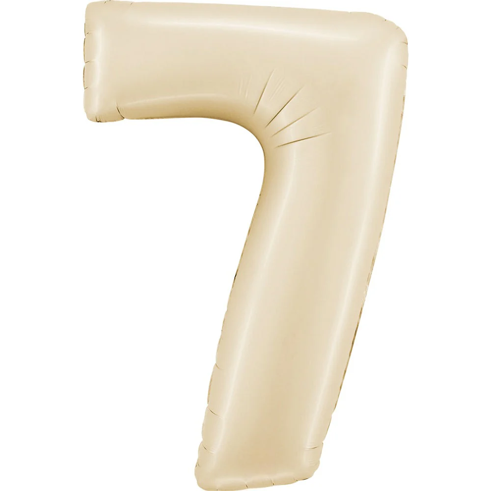 40" (34" Inflated) Number "7" Satin Cream Foil Balloons