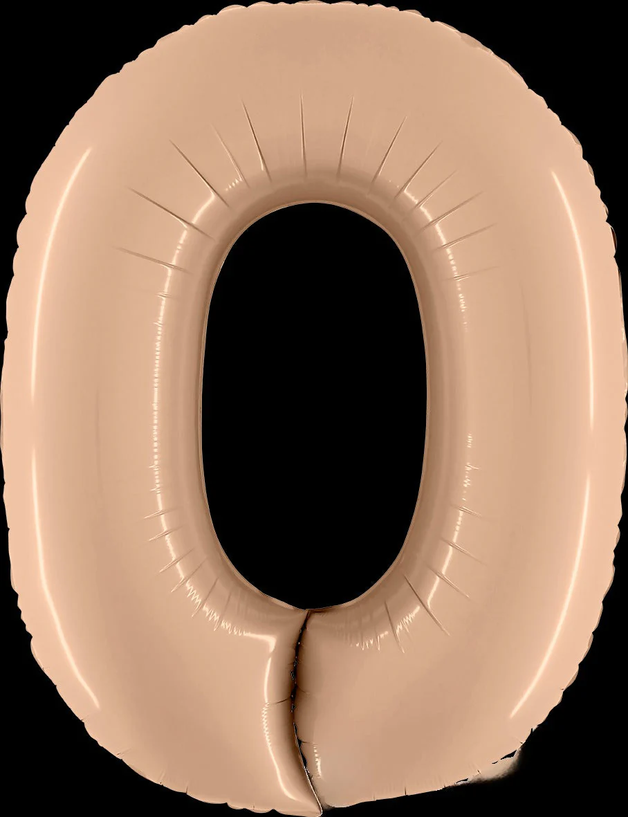 40" (34" Inflated) Number "0" Satin Nude Foil Balloons